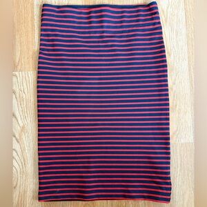 Madewell Blue and Red Pencil Midi Skirt